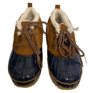 KHOMBU Women's 7M Ankle Duck Shoes Insulated Suede Rain Snow Steel Blue Boots